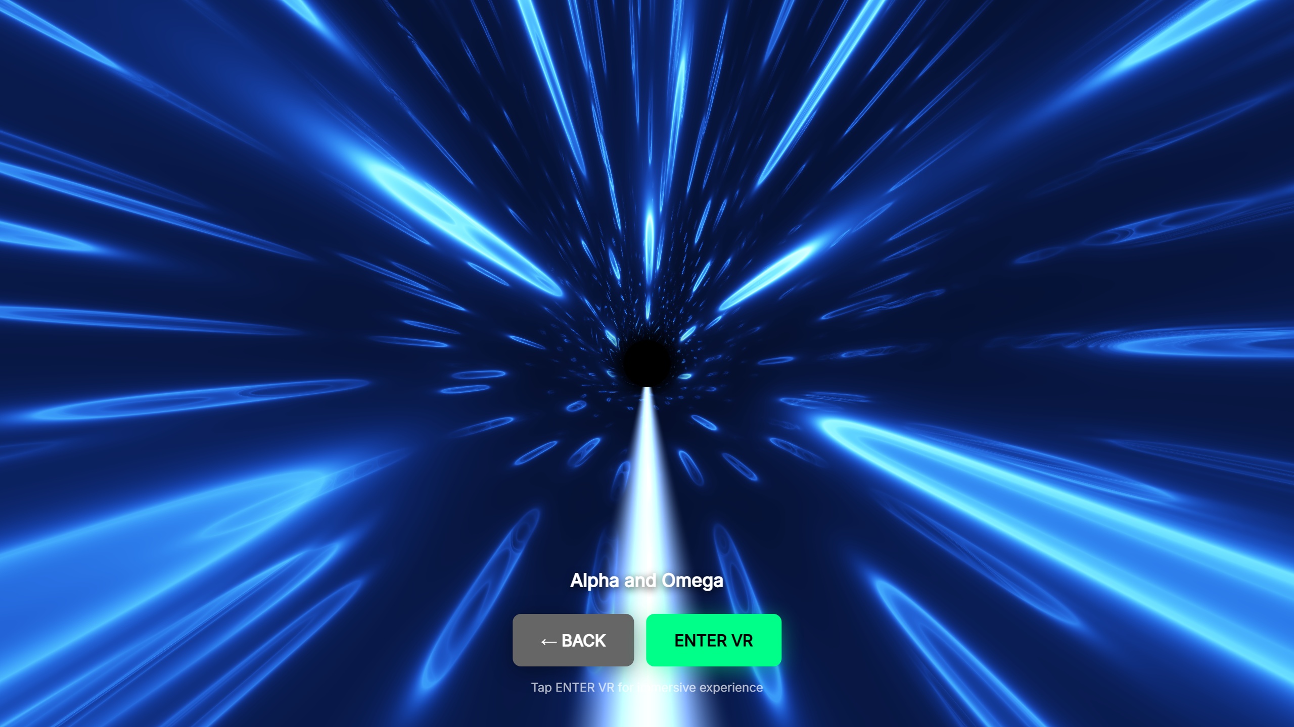 Blue streams of light converging in Ontik’s Alpha and Omega
